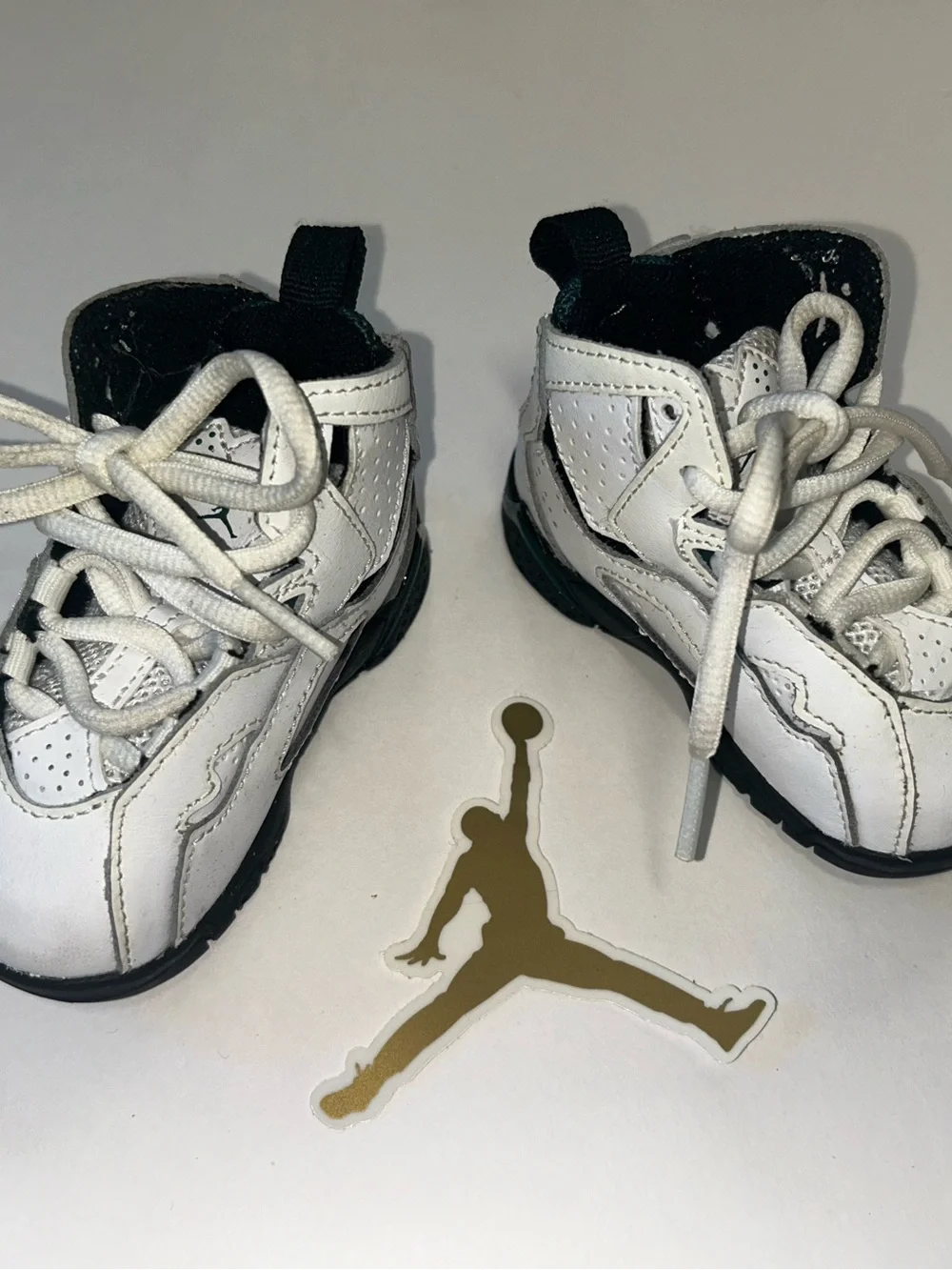 Jordan White and Black Baby High-Top Sneakers